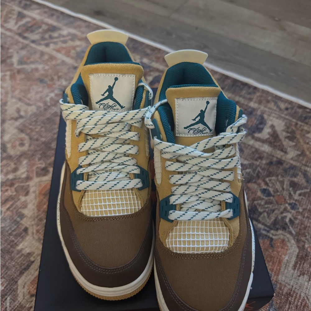Jordan Big Kids Sneakers - Brown and Tan with Teal Accents